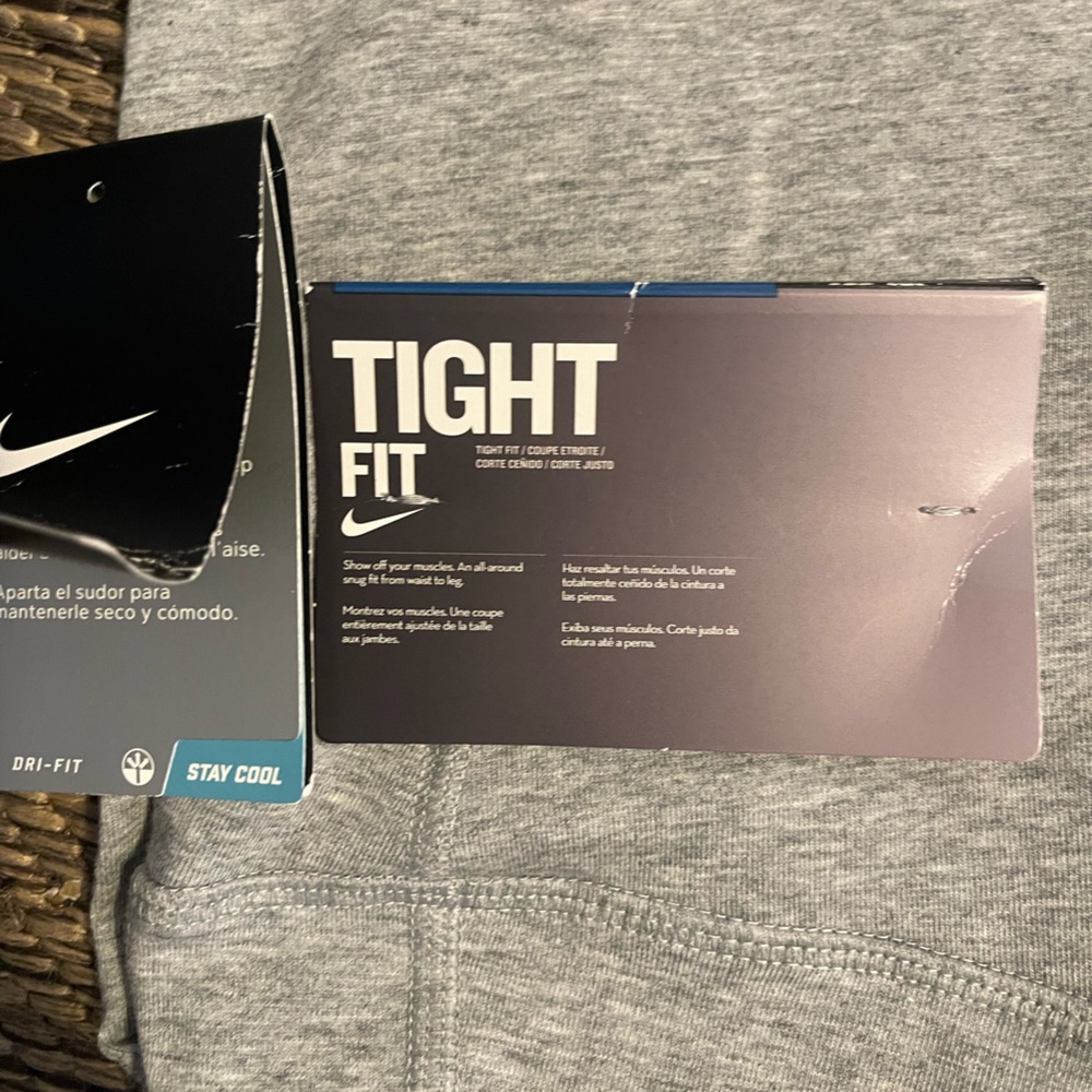 NWT Nike dri fit workout grey tights